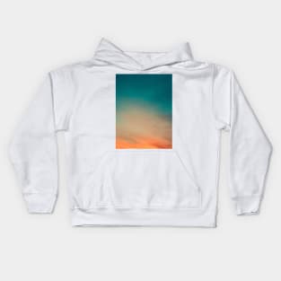 preppy abstract minimalist teal green orange sunset ombre Kids Hoodie